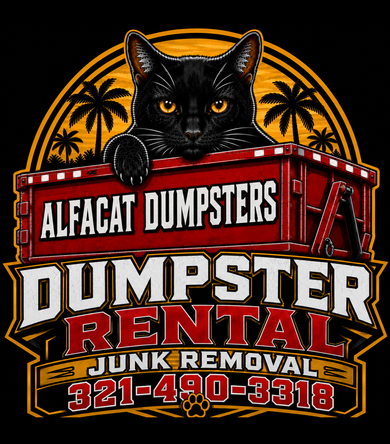 Alfacat Dumpsters dumpster rental and junk removal logo